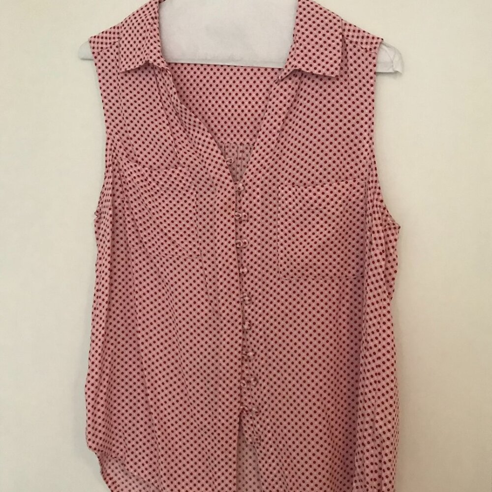 Velvet heart red sleeveless blouse